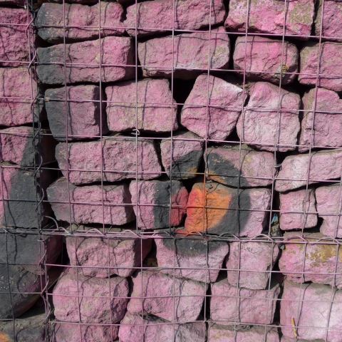 d10439: semi-abstract photo (painted dry stone wall, Berlin) by Ewart Shaw