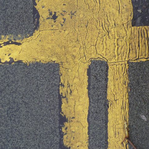 t10424: semi-abstract photo (yellow road markings) by Ewart Shaw